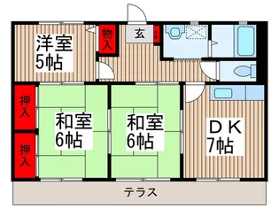 第3サンハイツコイヌマB.【1階】の間取り