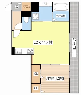 滋賀県東近江市五個荘竜田町【アパート】の間取り