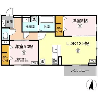 PREMILIFE日岡【3階】の間取り