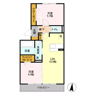 レイク藤和 A【1階】の間取り