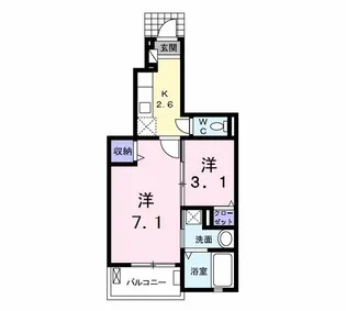 ルミナーレ田中【1階】の間取り