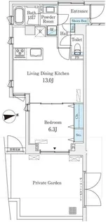 The Verlux Takanawa【1階】の間取り