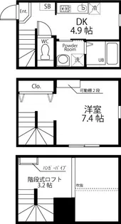 ハーミットクラブハウスMIE【1階】の間取り