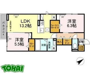 ディーシャンブル大黒田 III【1階】の間取り