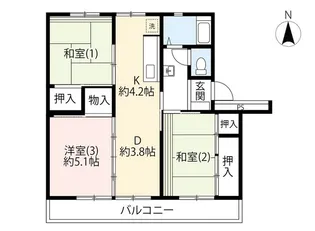 UR町田山崎【5階】の間取り