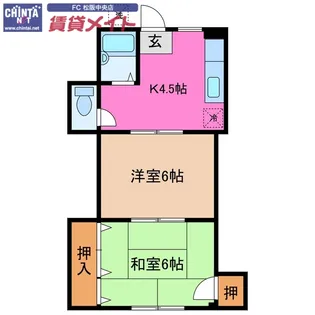 奈良屋【2階】の間取り