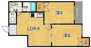 アトレーユ深江【2階】の間取り