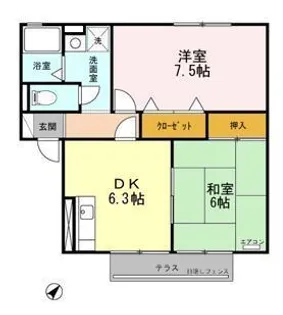カ-サ・フロンティア【1階】の間取り