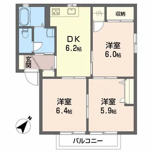 フォレスト北日吉 C棟【2階】の間取り