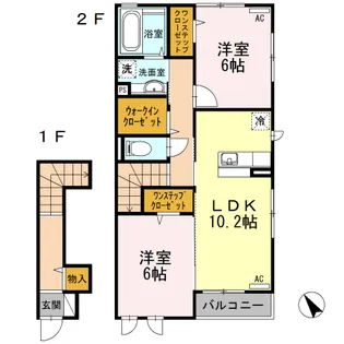 プリムヴェール【2階】の間取り