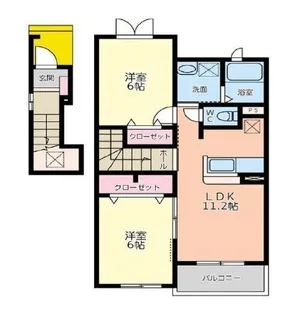 コンフリエ下里III【2階】の間取り