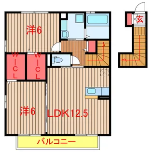 ソレイユAB【2階】の間取り