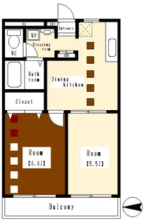 パラディス横浜【4階】の間取り