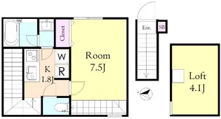 メゾン・ドゥ・デタント【2階】の間取り