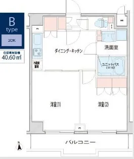 ルーブル大鳥居六番館【7階】の間取り