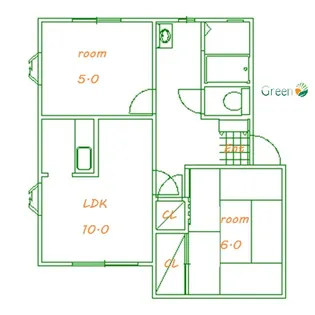 グリーンコンツェルトB【2階】の間取り