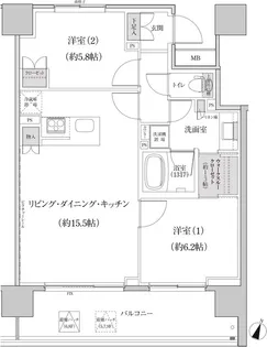 パークハビオ渋谷本町レジデンス【7階】の間取り