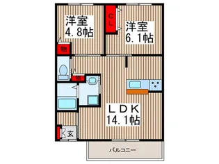 パークテラス美園【1階】の間取り