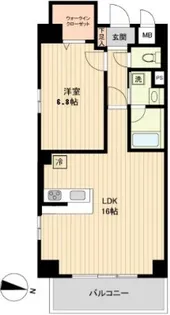 ベルメゾン若林【6階】の間取り