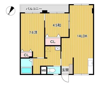 グリーンハイツ(山手町)【3階】の間取り