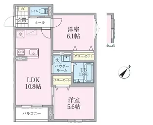 リケナ矢野口【2階】の間取り