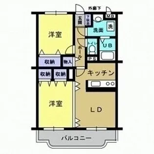 プリムヴェールC棟【3階】の間取り
