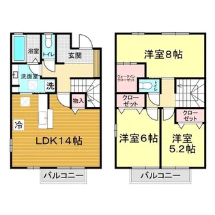 イムウッド山の手 A棟の間取り