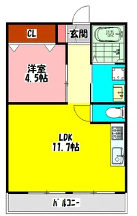 Kハイツ(梶町)【4階】の間取り
