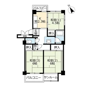 UR八潮【4階】の間取り