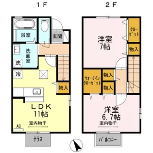 サンクボヌール【1階】の間取り