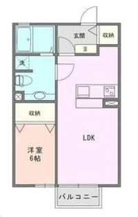 ローズコート鞍B【2階】の間取り