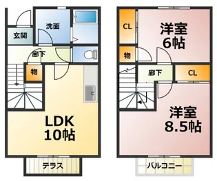 ラフィーネC【1階】の間取り