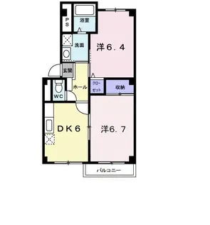 ロジュマン フルール【2階】の間取り