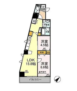 Hill Flat Osaki【3階】の間取り