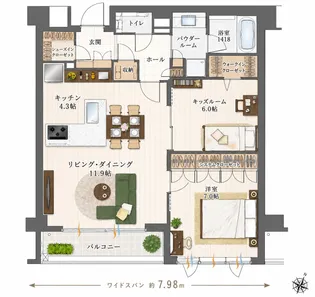 エクセレントシティ自由が丘【2階】の間取り