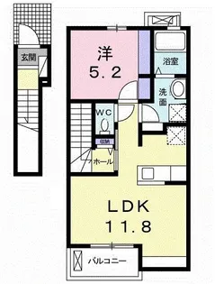 グランディールK.KV【2階】の間取り