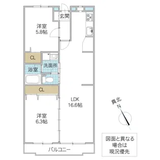 リブレス牛久【1階】の間取り