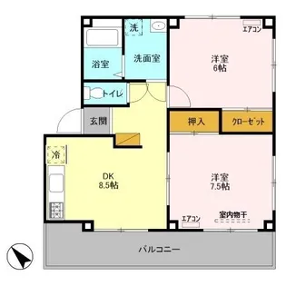 ビュータウンB【1階】の間取り