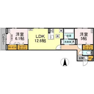 セレスティア西加平【1階】の間取り
