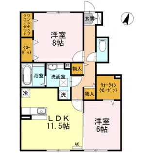 アクアグレイス【1階】の間取り