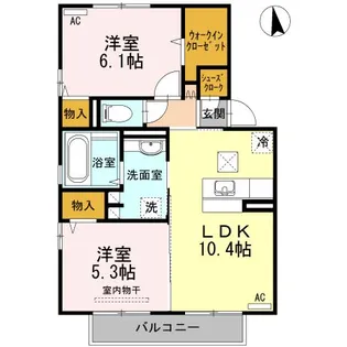 セジュールT I B棟【1階】の間取り