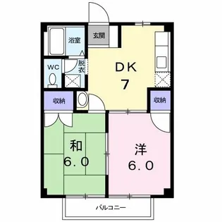 カメリアII号館【2階】の間取り