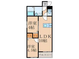 リテラ新飯塚【1階】の間取り