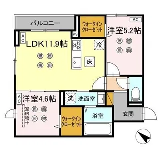 D-KISARIA WVI【1階】の間取り