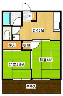 ロイヤルハイツA金杉【1階】の間取り