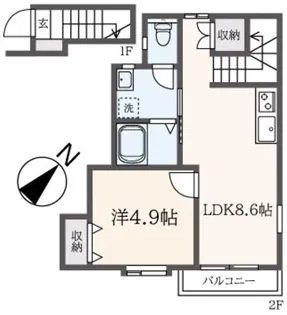 プリエール・K【2階】の間取り