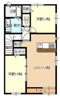 ザ・メッセSato【2階】の間取り