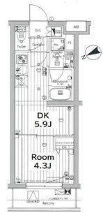 メイクス若松河田【2階】の間取り