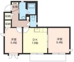 サンハイツ衣笠【1階】の間取り