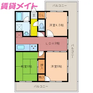 サニーガーデン津【9階】の間取り